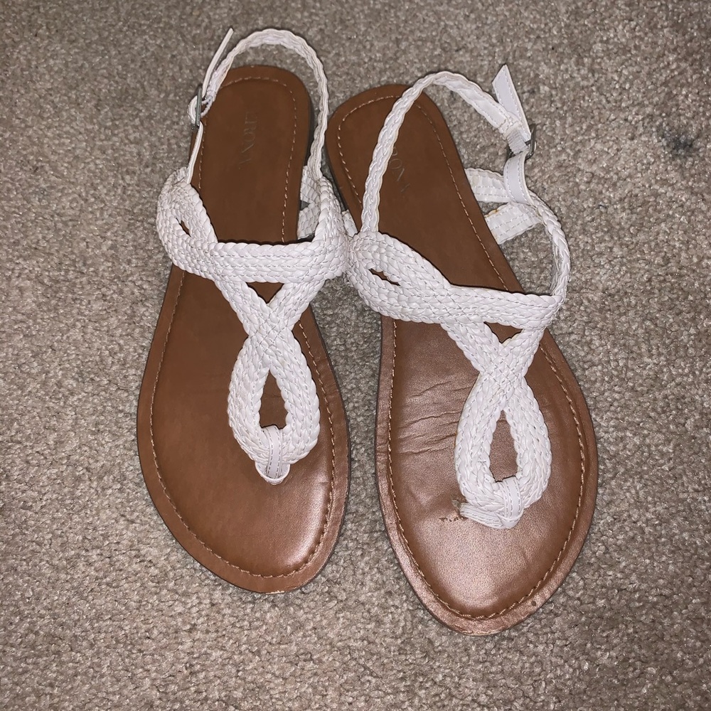 white sandals